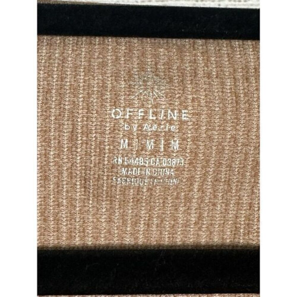 Offline by Aerie Size Medium Brown Ribbed Seamless Crop Top Short‎ Sleeve - Picture 2 of 6